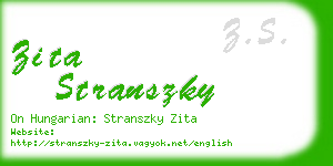 zita stranszky business card